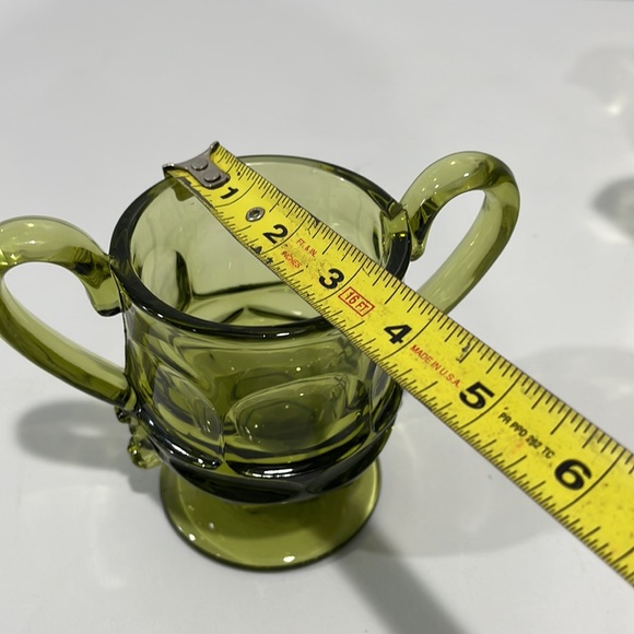 Fostoria Argus Green Henry Ford Museum HFM Sugar Bowl and Creamer set - Picture 8 of 16